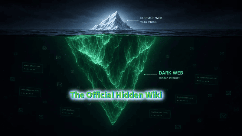 Dark Web - Hidden Wiki - Iceberg Illustration